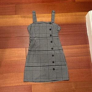 Black and white gingham/checkered mini dress